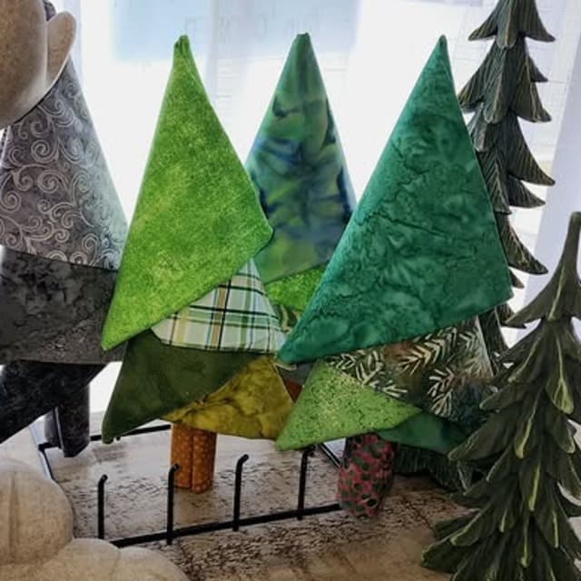 Fat quarter trees on the counter