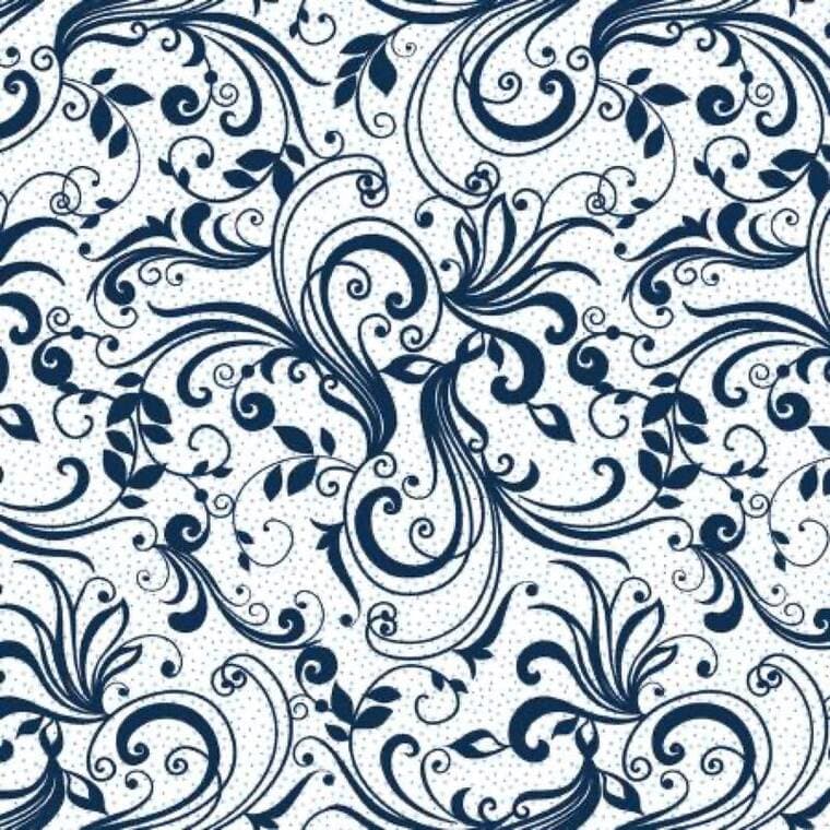 White/Navy Rhapsody Scroll