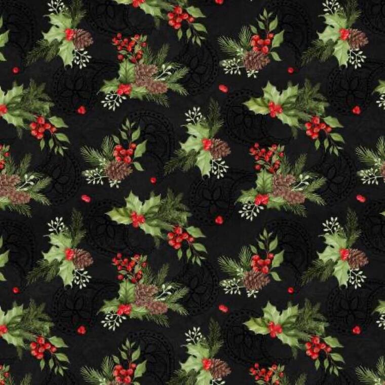 Christmas Foliage Toss Black