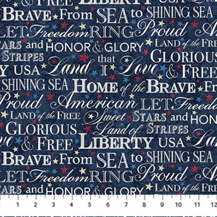 Words Navy Multi - Stars Stripes 13