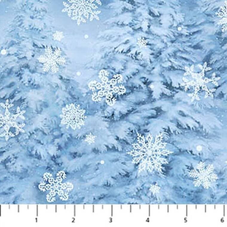 Snowy Trees Mid Blue