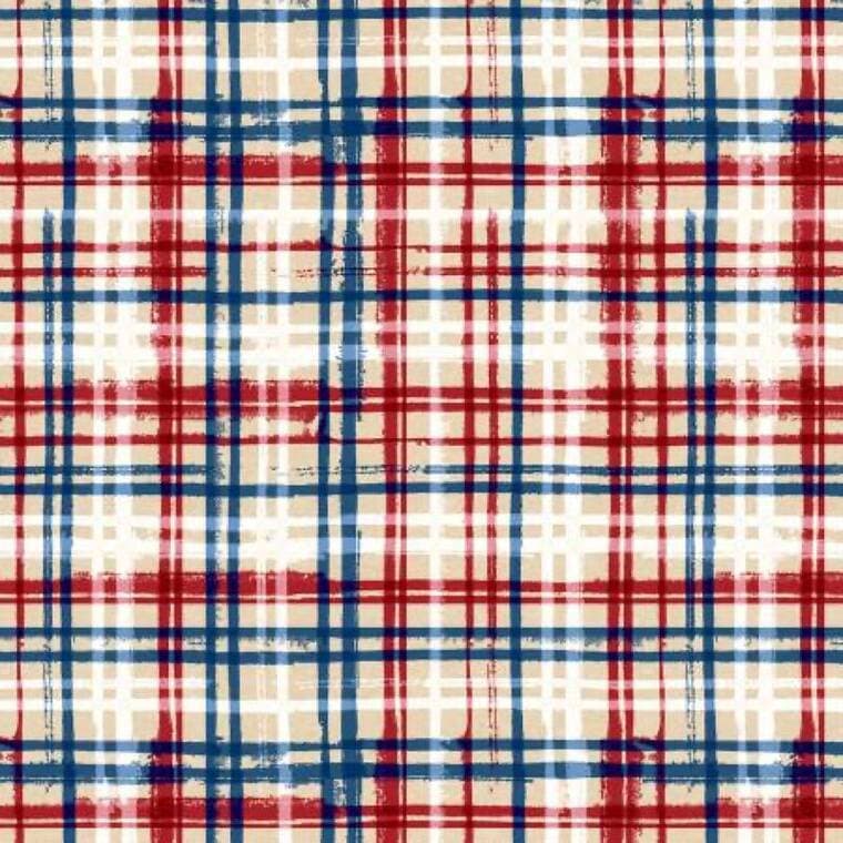 Cream Plaid All Over Patriotic