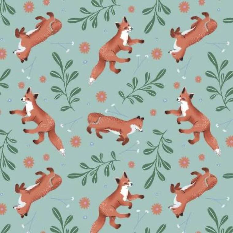 Woodland Magic Lt. Green Foxes