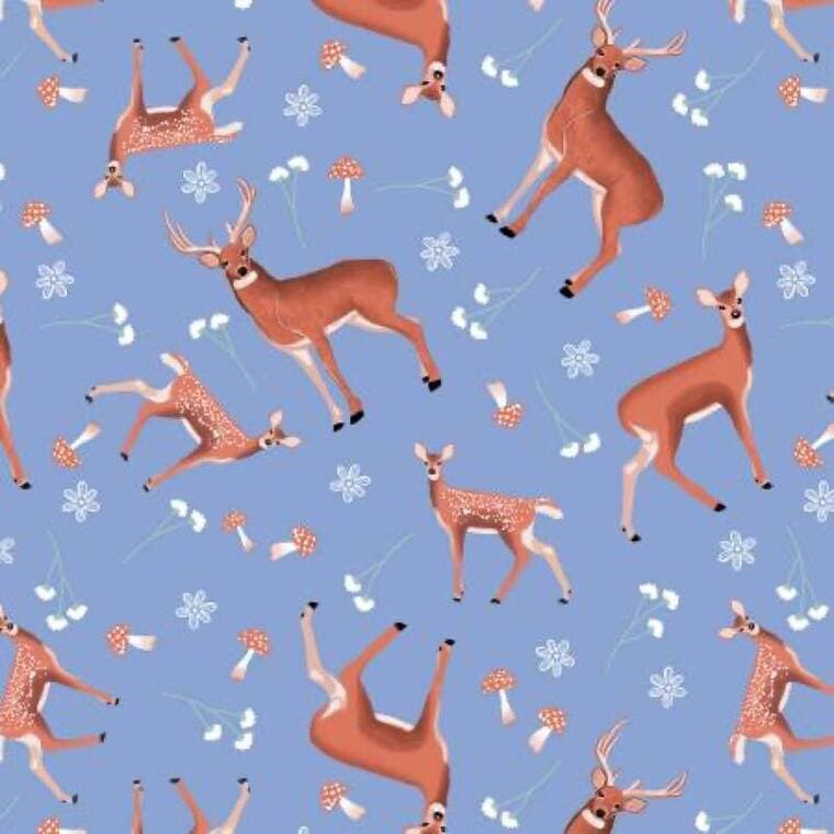 Woodland Magic Periwinkle Deer
