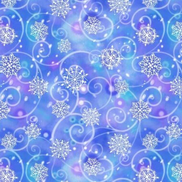 Cyan/Lavendar Snowflake 7 Inch repeat