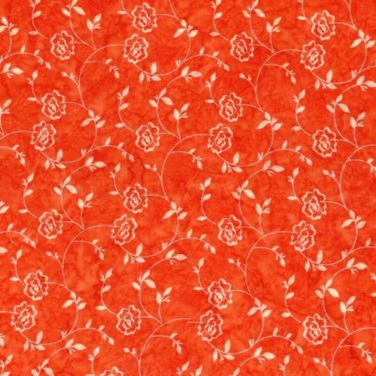 Batiks Rosarium Sew Soft Rayon Tangerine