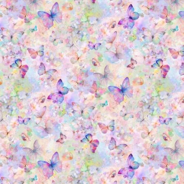 Multi Butterflies On Floral