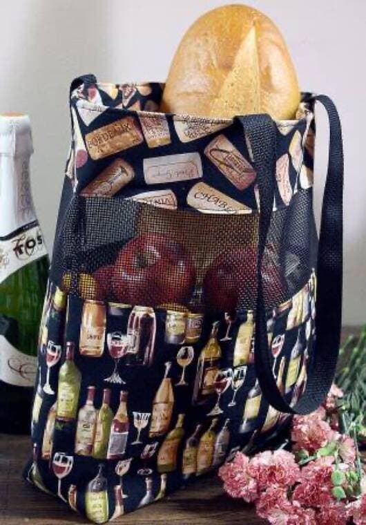 Vinyl Mesh Market Bag - Pattern