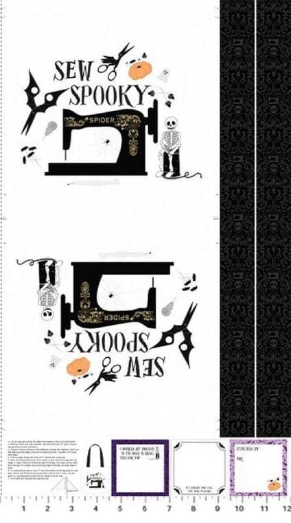 Spooky Tote Panel Mr Bones Sews