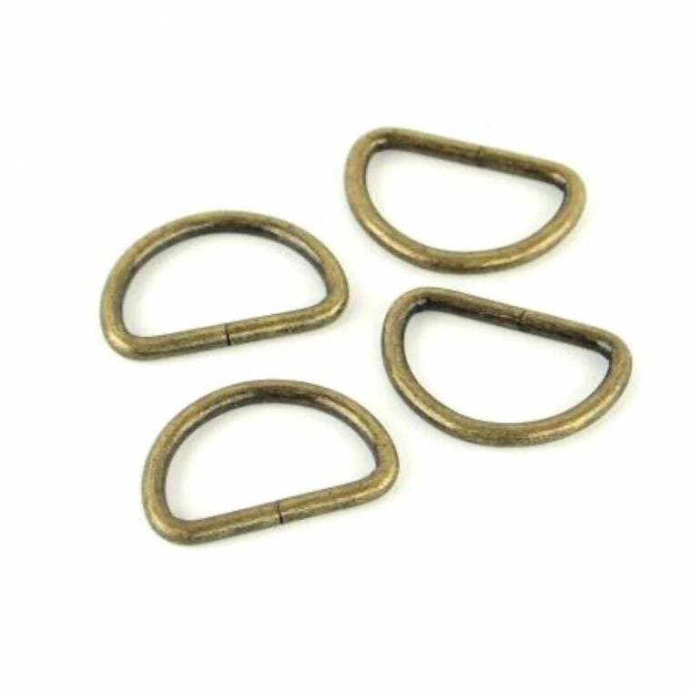 Four D-Rings 1" Antique