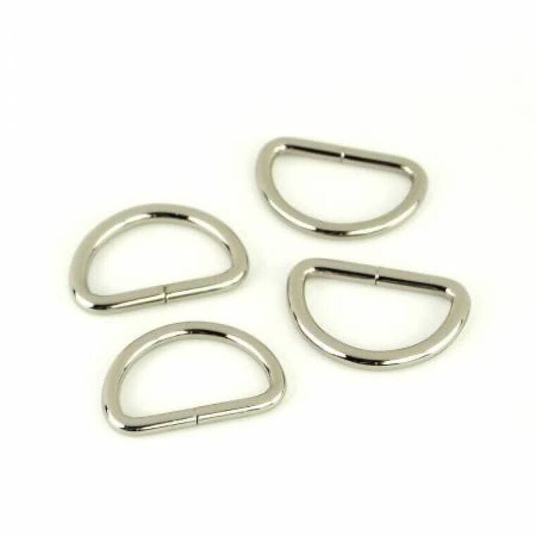 Four D-Rings 1" Nickel