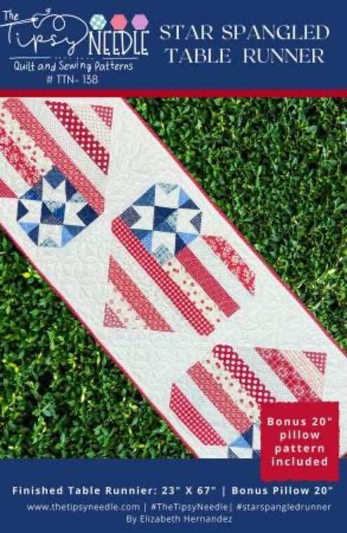 Star Spangled Table Runner & Pillow - Pattern