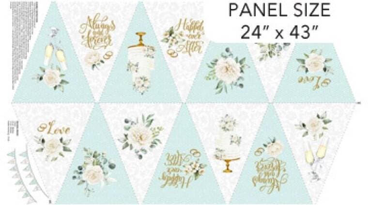 White Wedding Bunting Panel 24x43